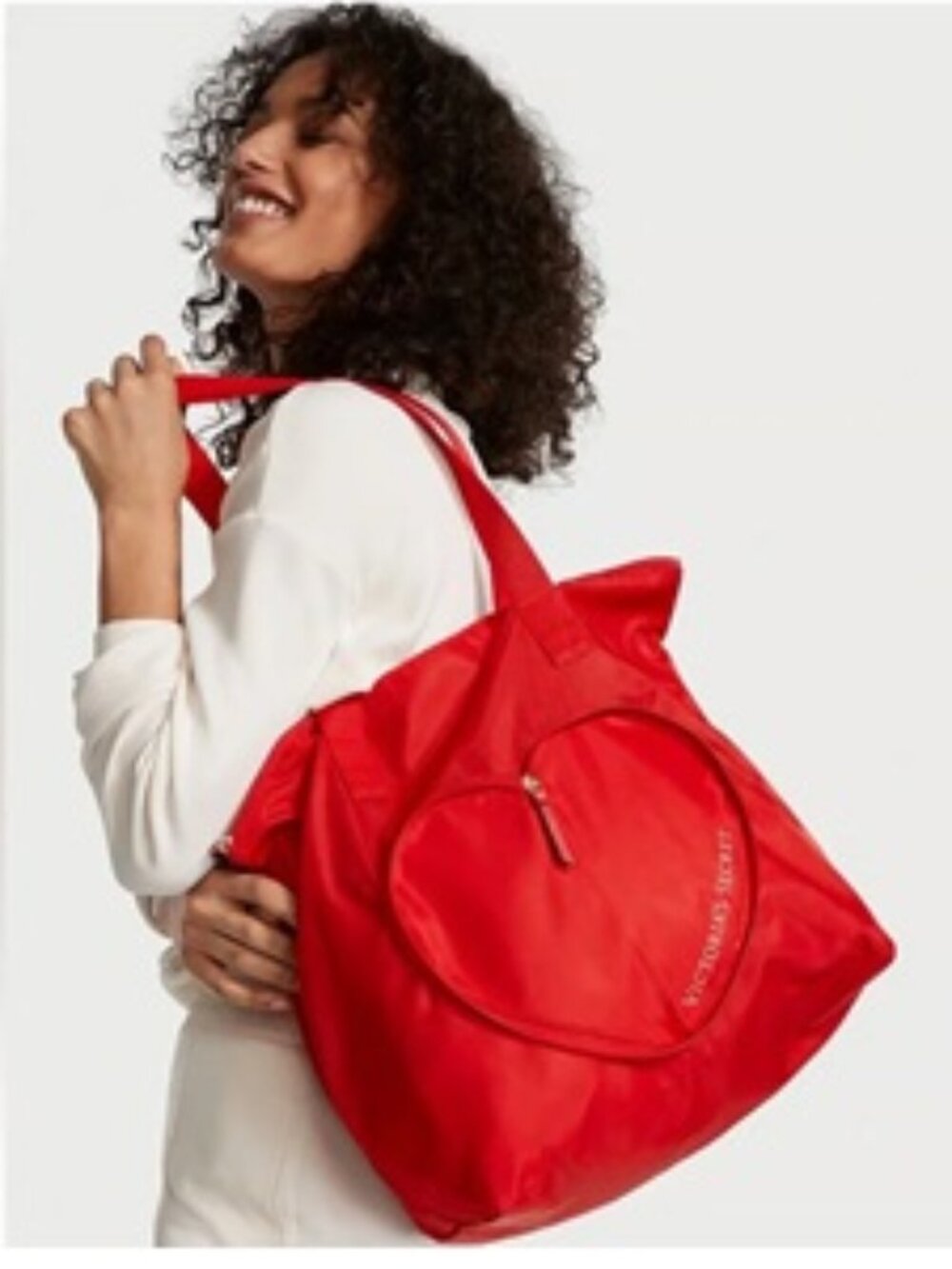 Nwt Victoria's Secret Valentines Day Red Packable Tote Overnight Weekend Bag